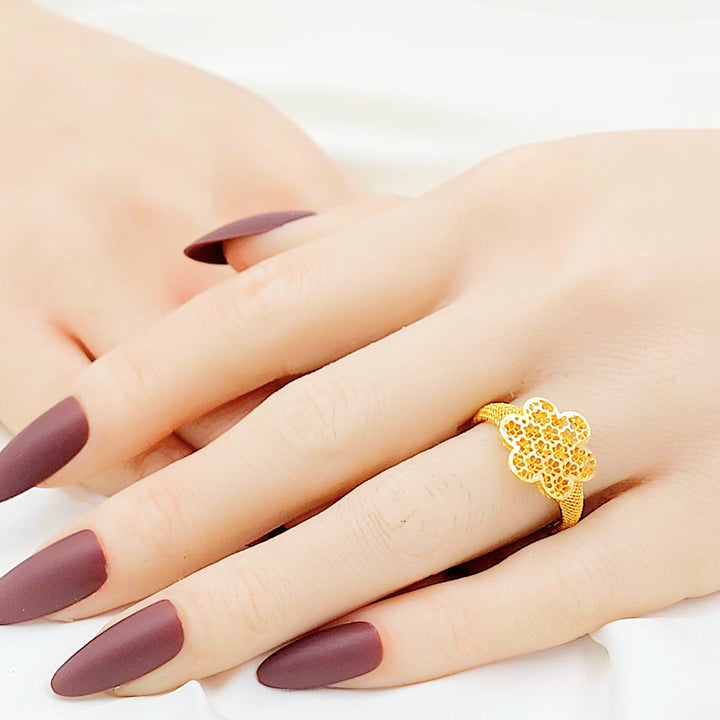 Rose Ring Made of 21K Gold by Saeed Jewelry 