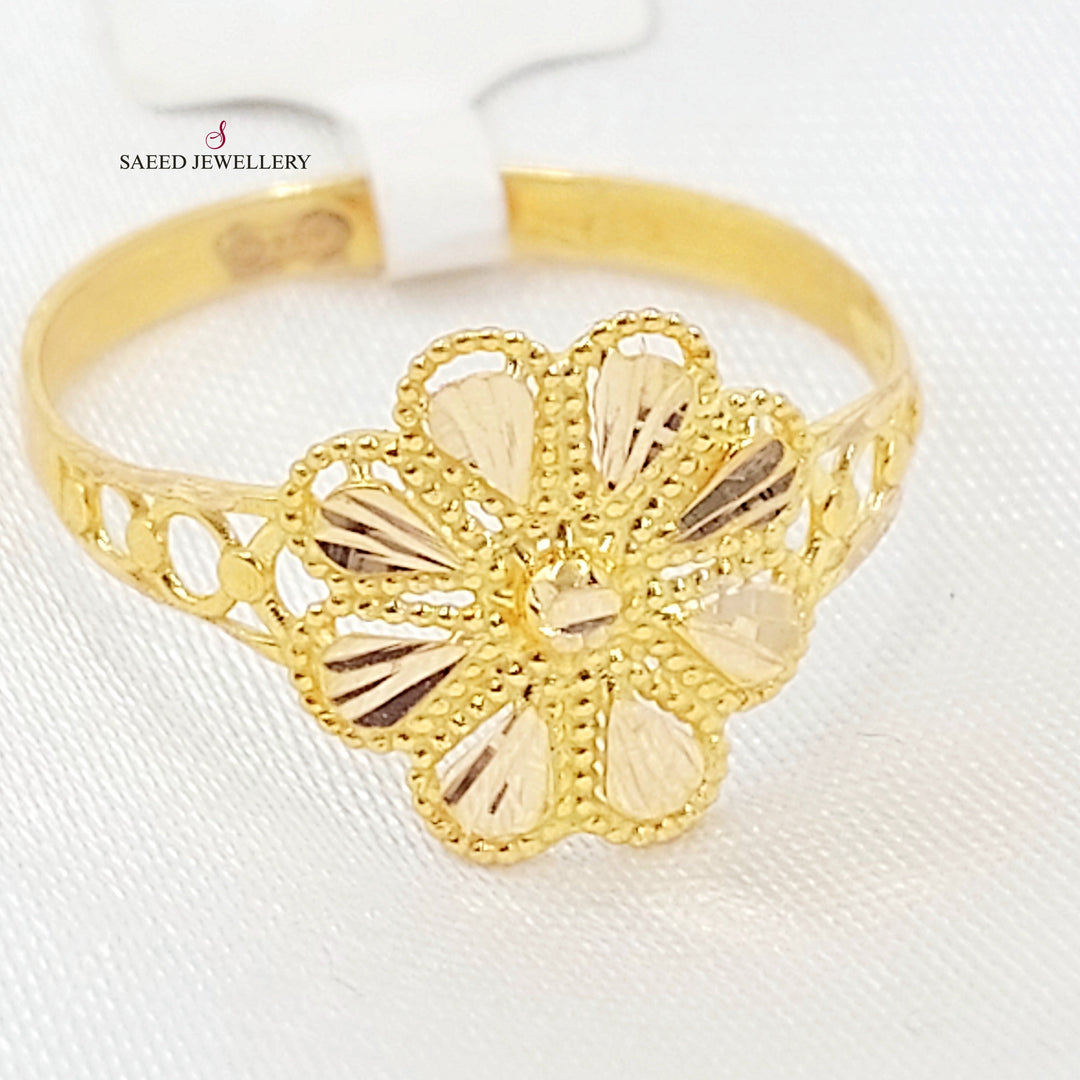 Rose Ring Made of 21K Gold by Saeed Jewelry 