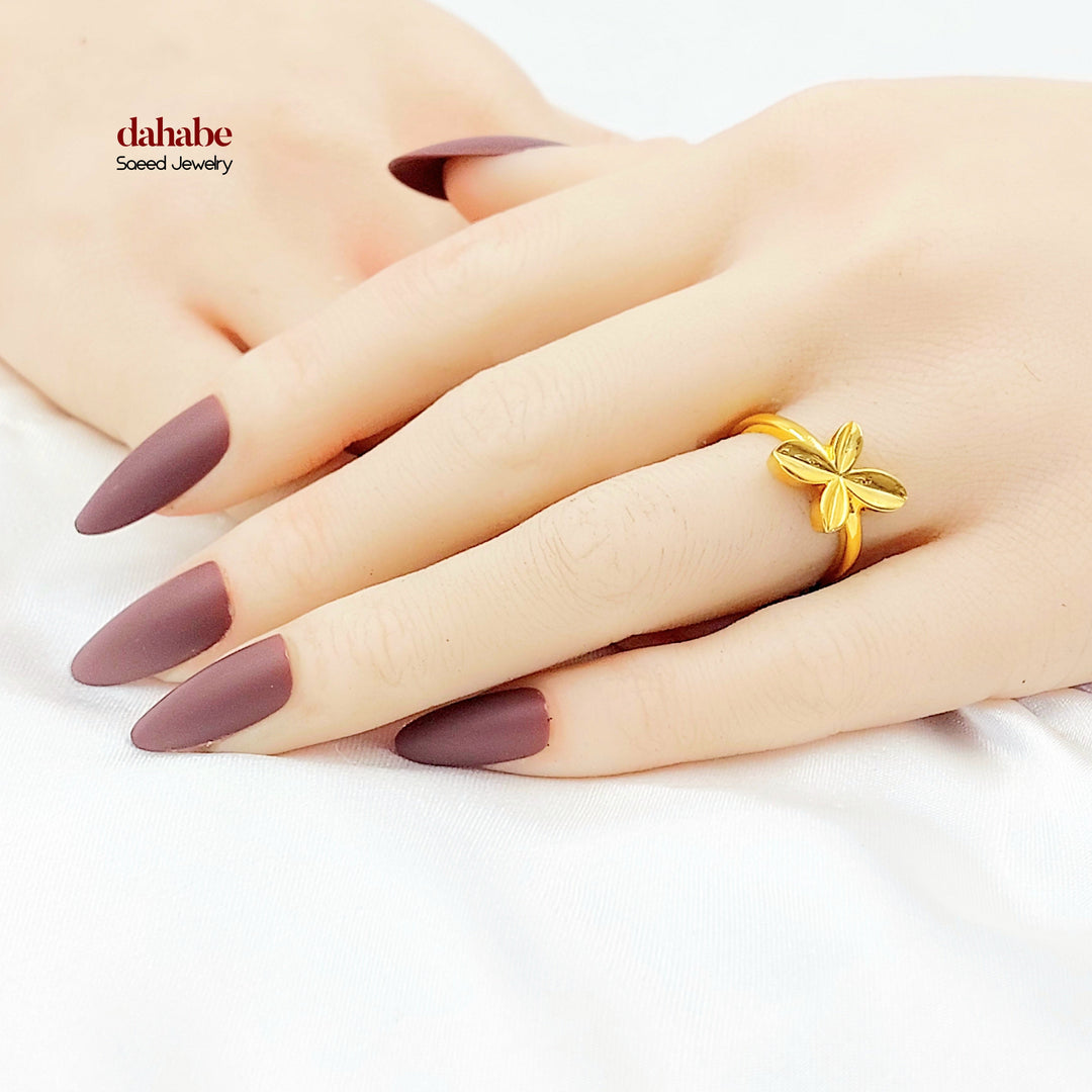 Rose Ring Made of 21K Gold by Saeed Jewelry 