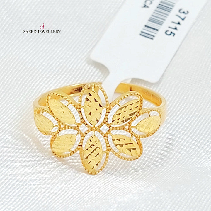Rose Ring Made of 21K Gold by Saeed Jewelry 