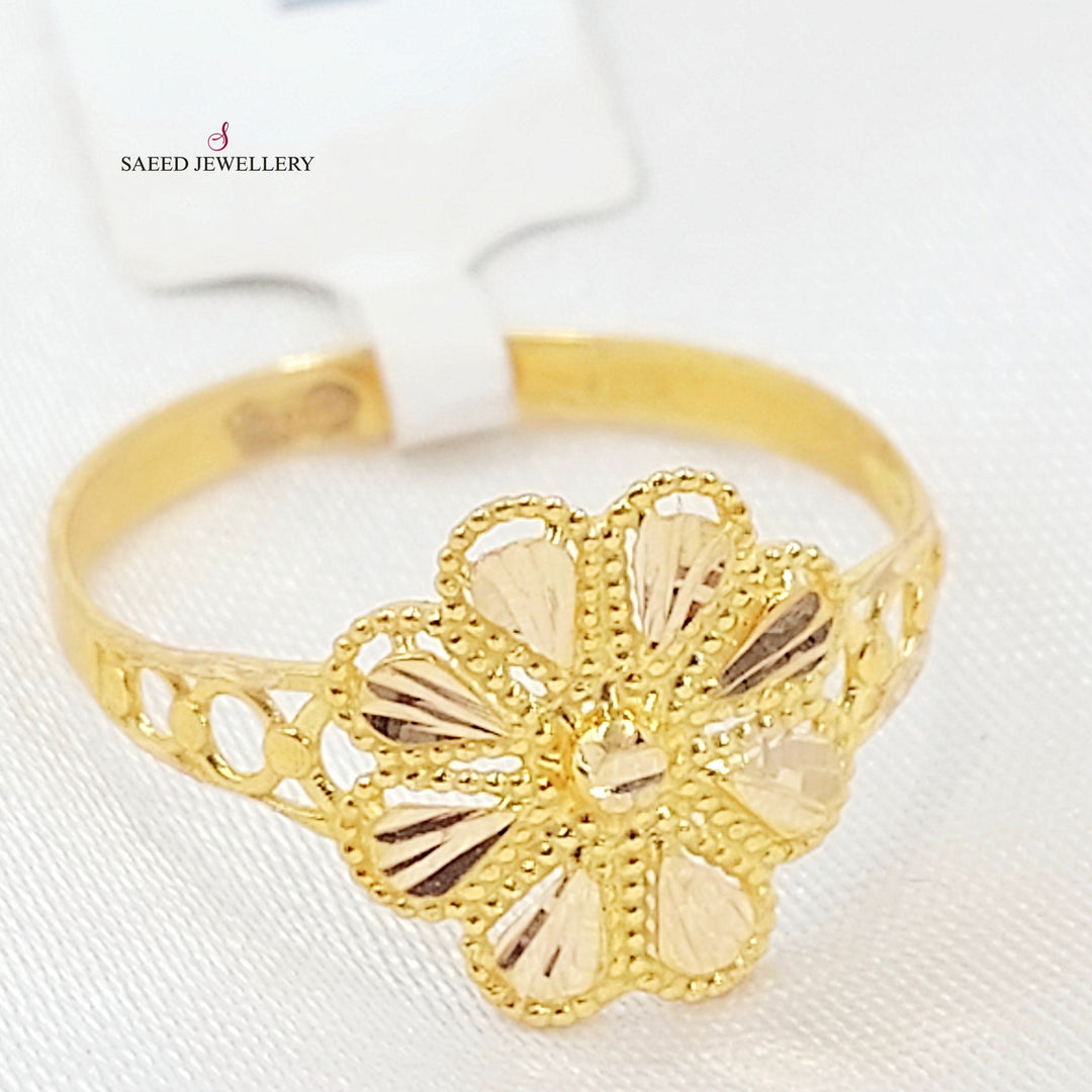 Rose Ring Made of 21K Gold by Saeed Jewelry 