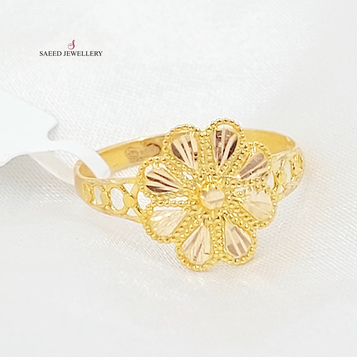 Rose Ring Made of 21K Gold by Saeed Jewelry 