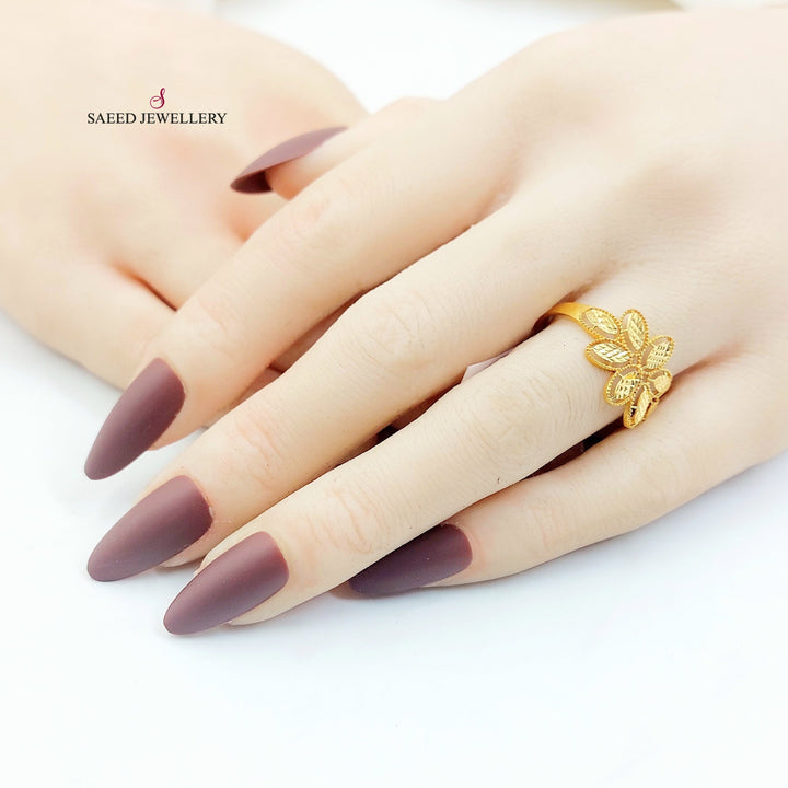 Rose Ring Made of 21K Gold by Saeed Jewelry 