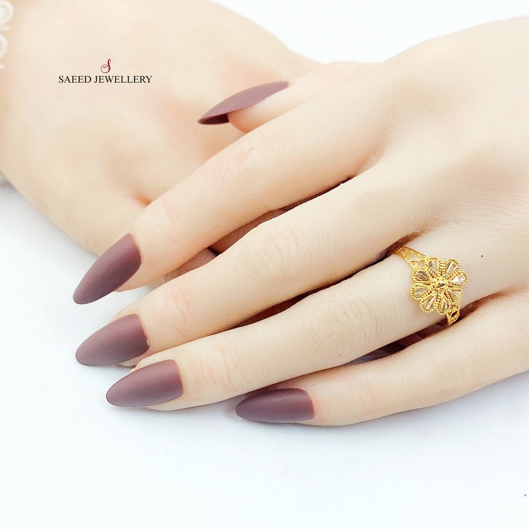 Rose Ring Made of 21K Gold by Saeed Jewelry 