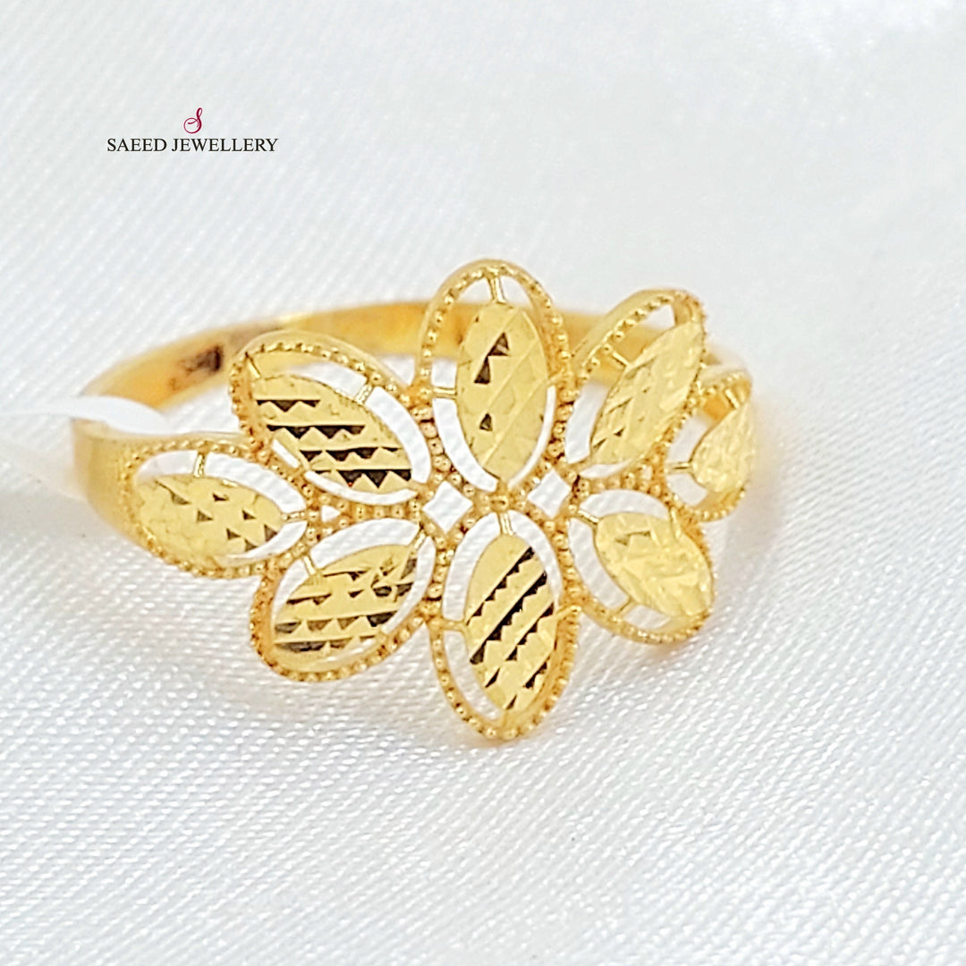 Rose Ring Made of 21K Gold by Saeed Jewelry 