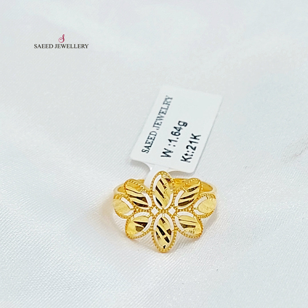 Rose Ring Made of 21K Gold by Saeed Jewelry 