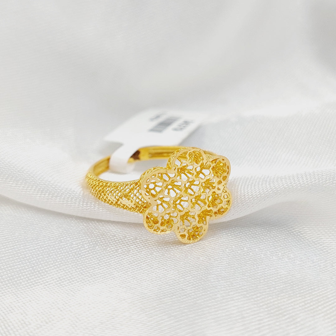 21K خاتم وردة-مجوهرات الشيخ سعيد-Saeed Jewelry 