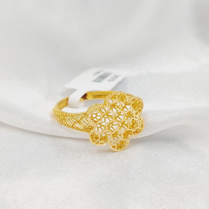 21K خاتم وردة-مجوهرات الشيخ سعيد-Saeed Jewelry 