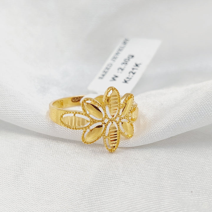 21K خاتم وردة-مجوهرات الشيخ سعيد-Saeed Jewelry 