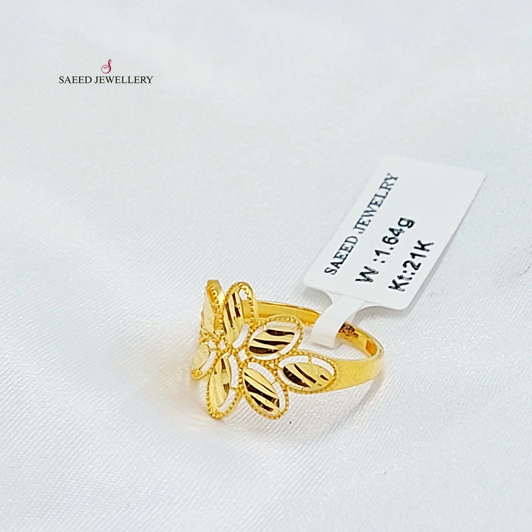 21K خاتم وردة-مجوهرات الشيخ سعيد-Saeed Jewelry 