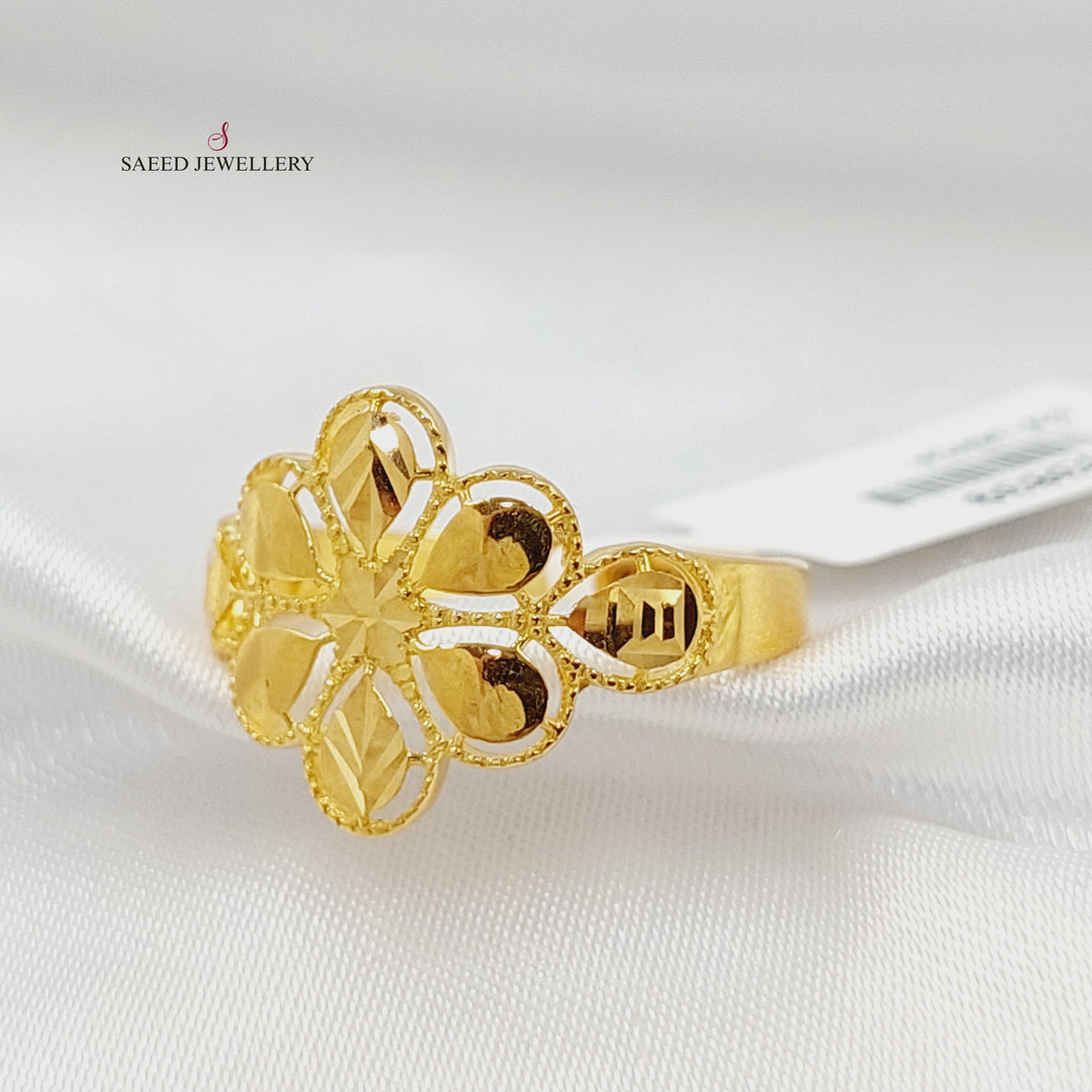 Rose Ring Made of 21K Gold by Saeed Jewelry 