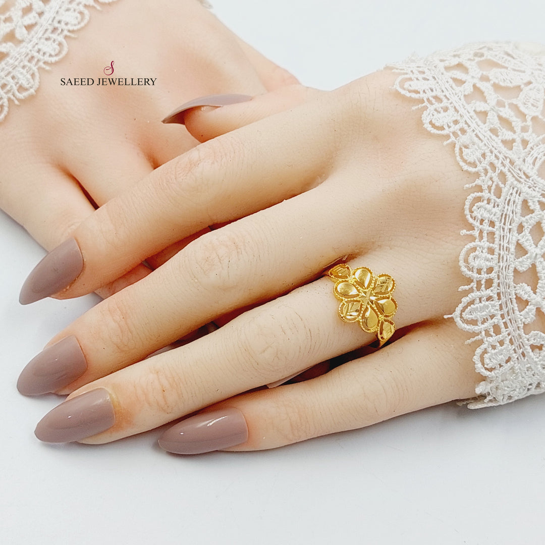 Rose Ring Made of 21K Gold by Saeed Jewelry 