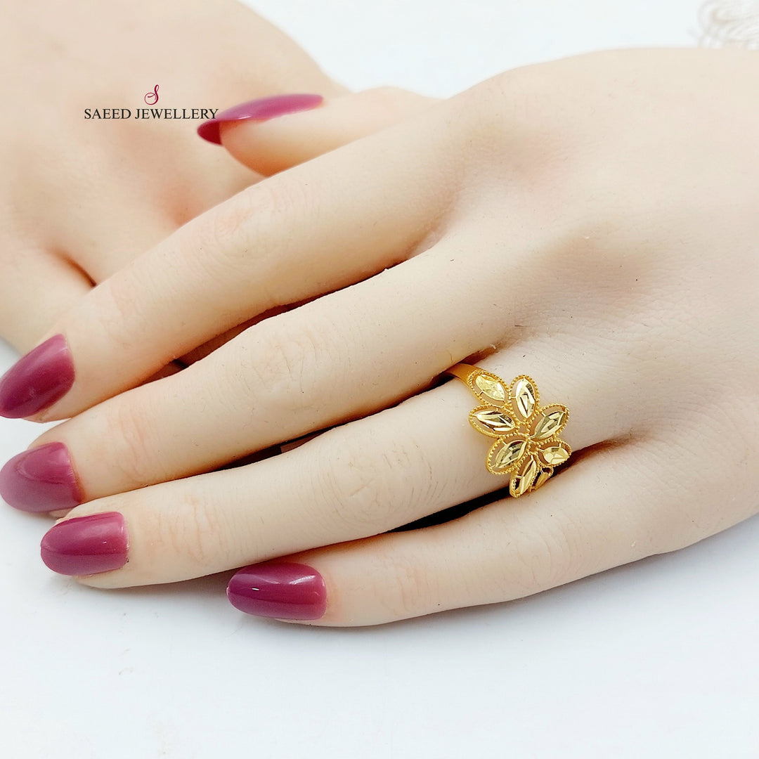 21K خاتم وردة-مجوهرات الشيخ سعيد-Saeed Jewelry 
