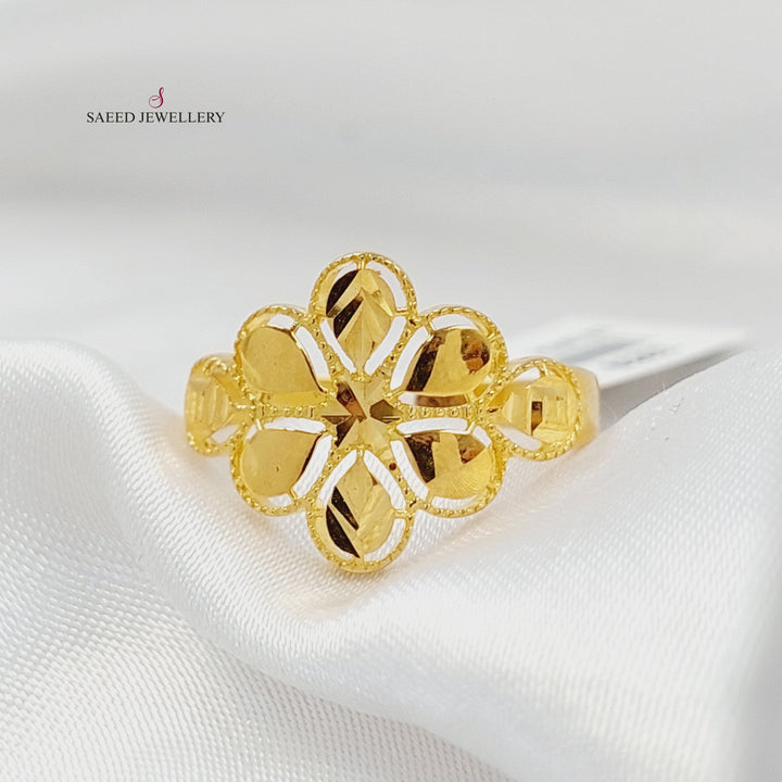 Rose Ring Made of 21K Gold by Saeed Jewelry 