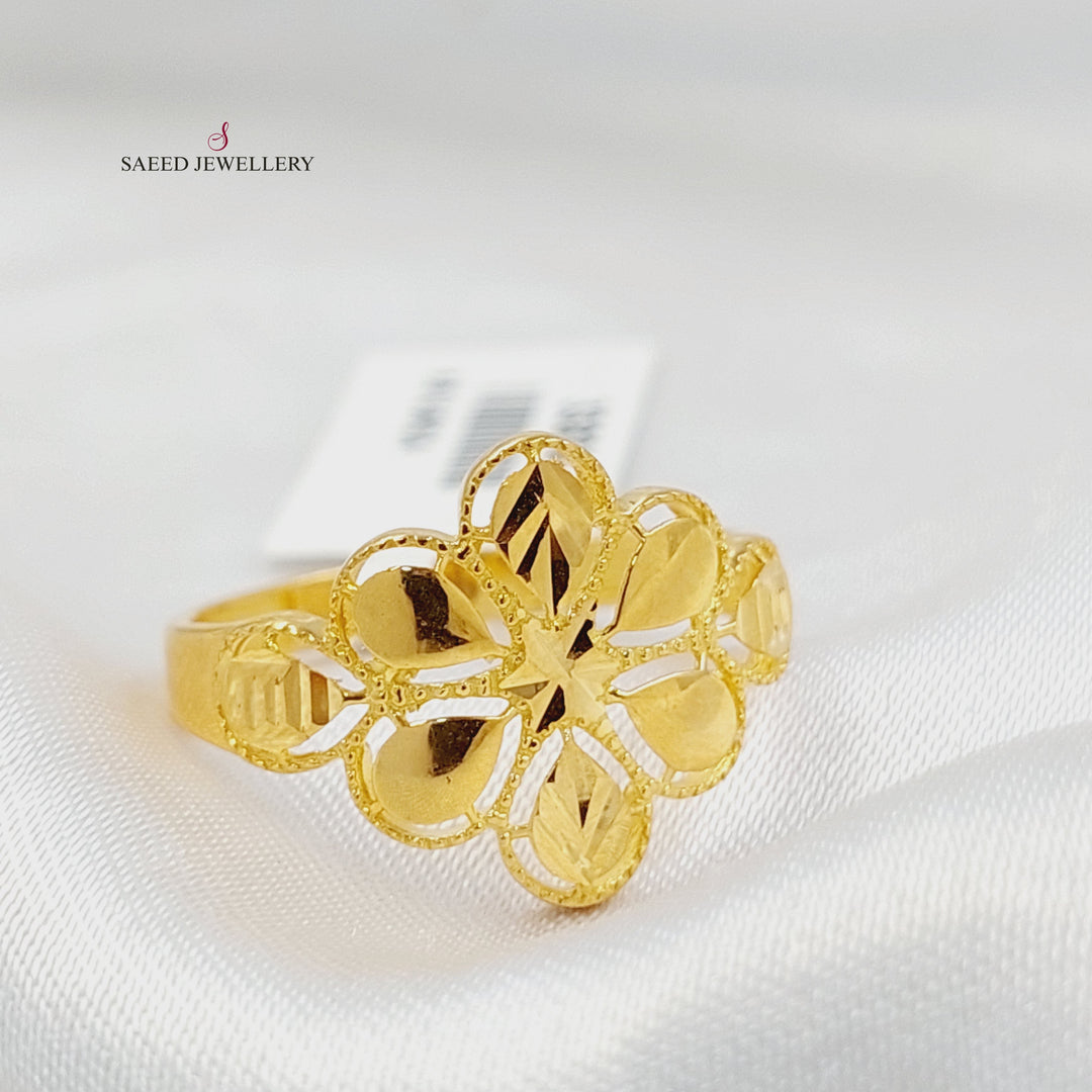 Rose Ring Made of 21K Gold by Saeed Jewelry 