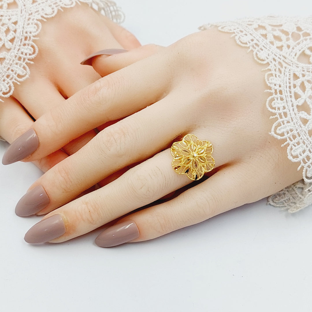 21K خاتم وردة-مجوهرات الشيخ سعيد-Saeed Jewelry 