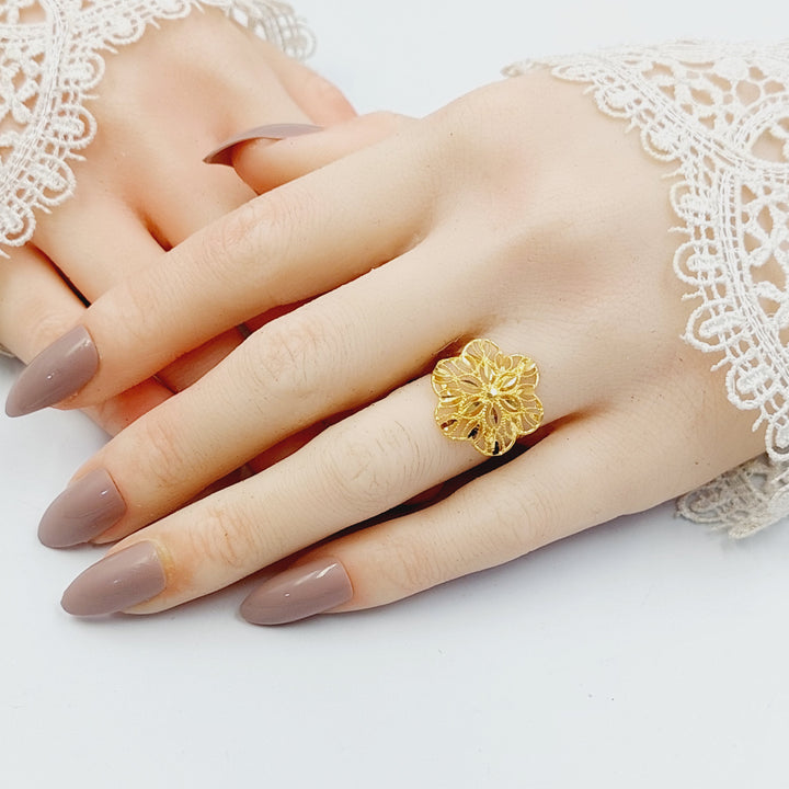21K خاتم وردة-مجوهرات الشيخ سعيد-Saeed Jewelry 