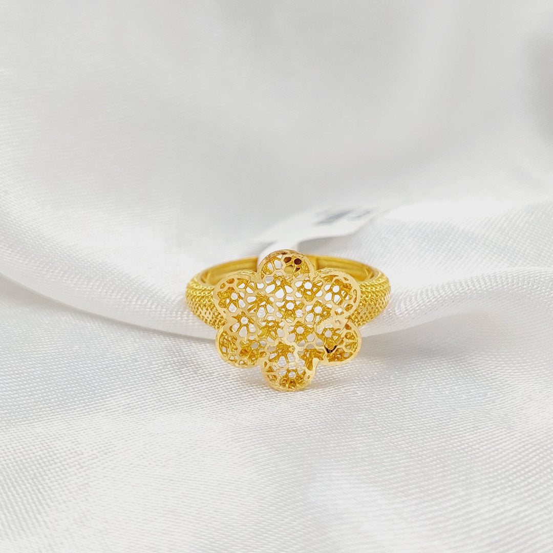 21K خاتم وردة-مجوهرات الشيخ سعيد-Saeed Jewelry 