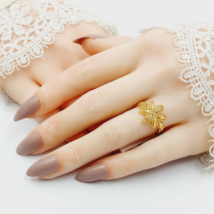 21K خاتم وردة-مجوهرات الشيخ سعيد-Saeed Jewelry 