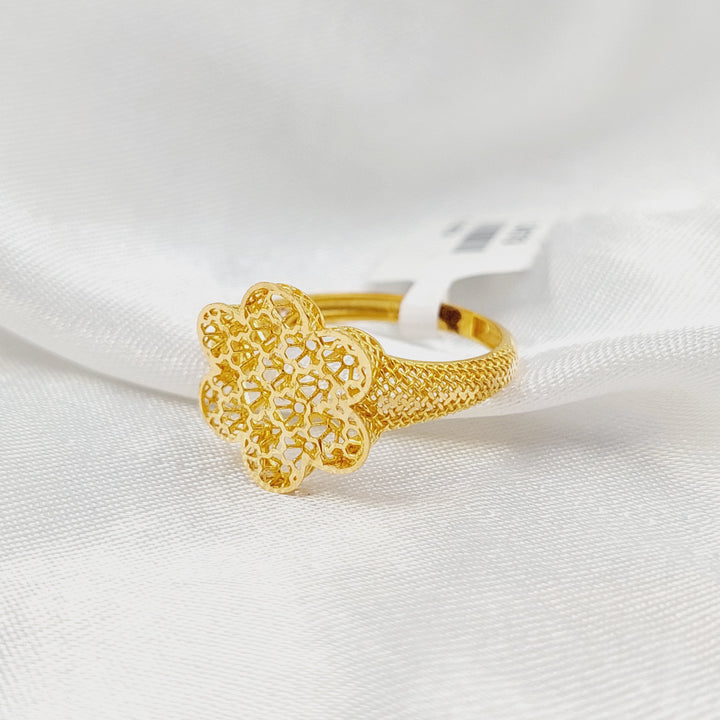 21K خاتم وردة-مجوهرات الشيخ سعيد-Saeed Jewelry 