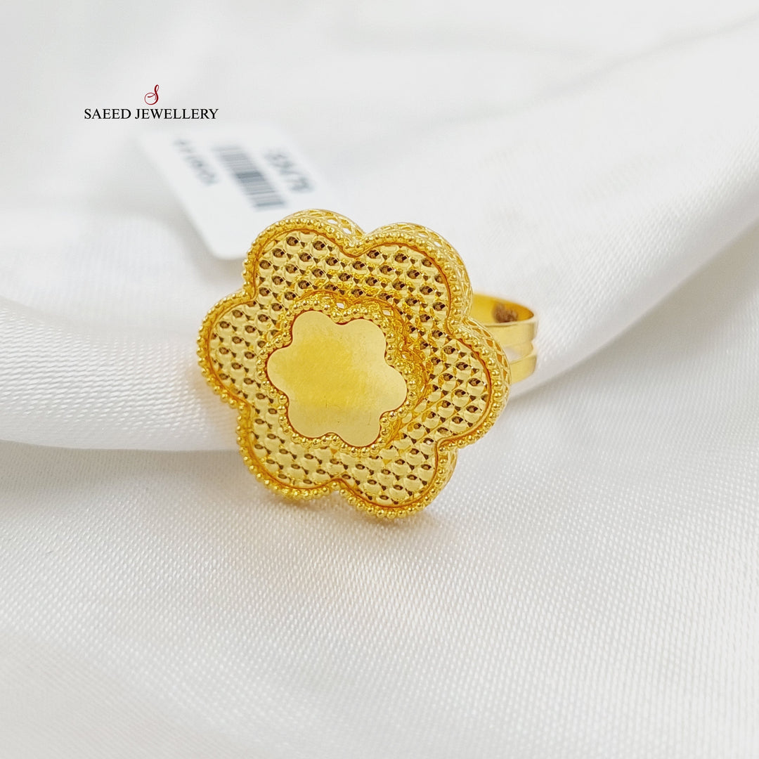 21K Gold Rose Turkish Ring by Saeed Jewelry - Image 2