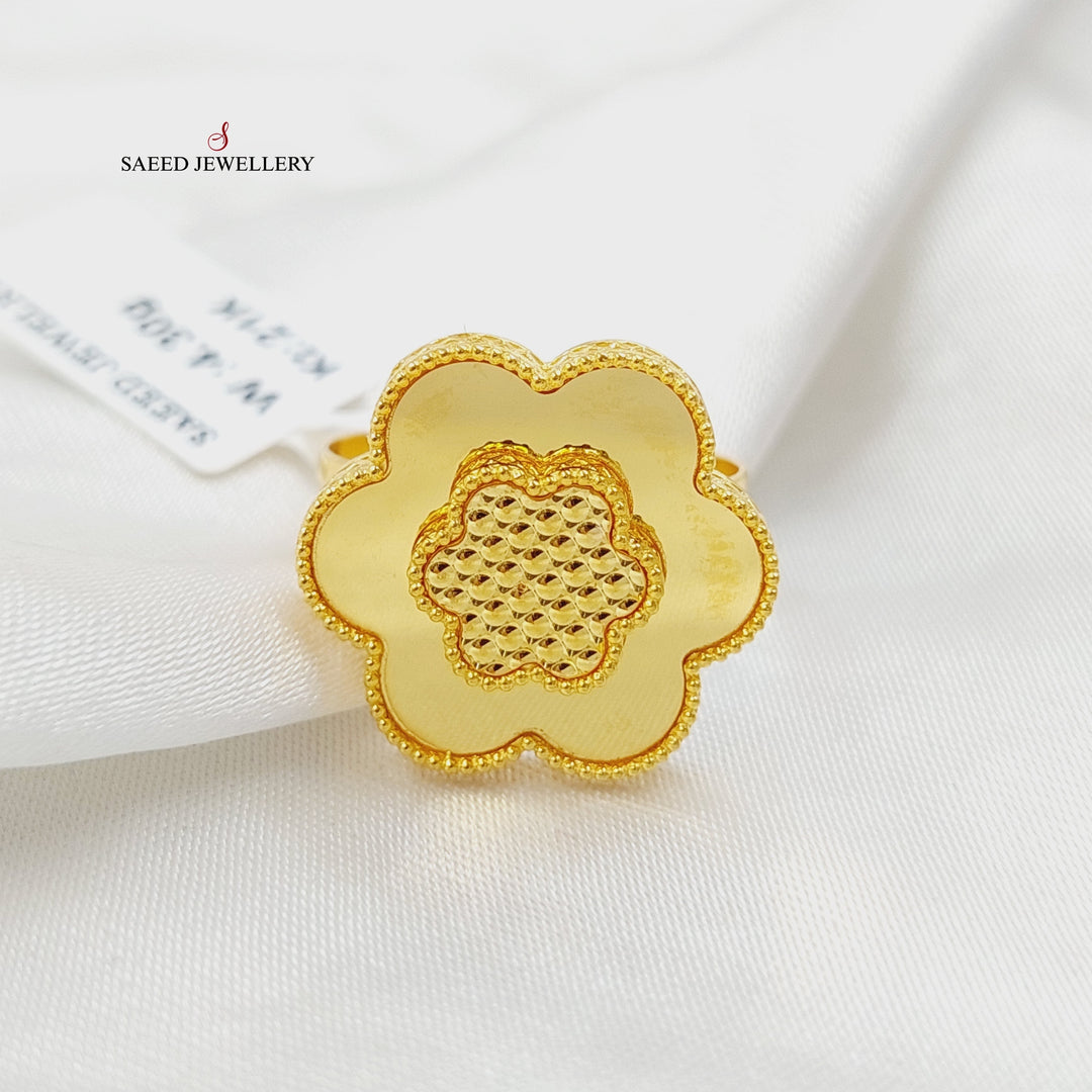 21K Gold Rose Turkish Ring by Saeed Jewelry - Image 2