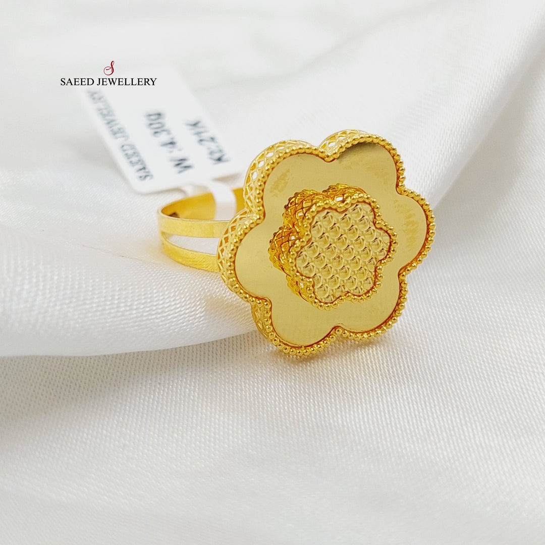 21K Gold Rose Turkish Ring by Saeed Jewelry - Image 1