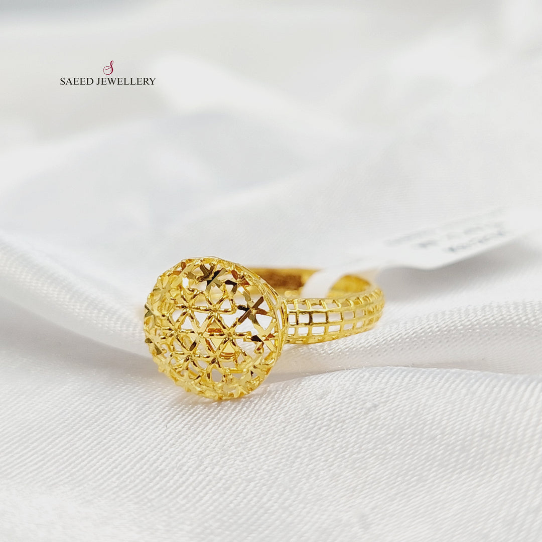 21K خاتم دائري-مجوهرات الشيخ سعيد-Saeed Jewelry 