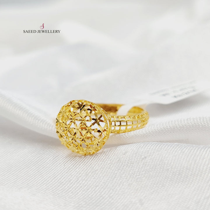 21K خاتم دائري-مجوهرات الشيخ سعيد-Saeed Jewelry 