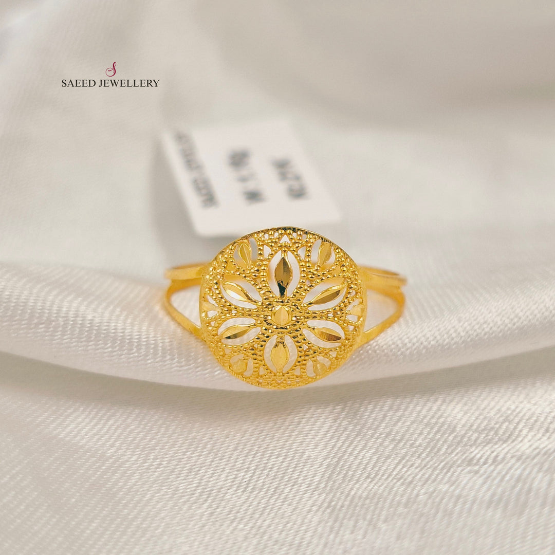 Rounded Ring Made of 21K Gold by Saeed Jewelry 