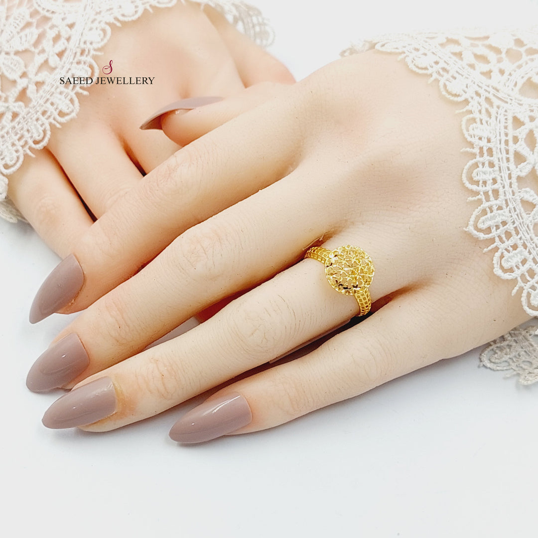 21K خاتم دائري-مجوهرات الشيخ سعيد-Saeed Jewelry 