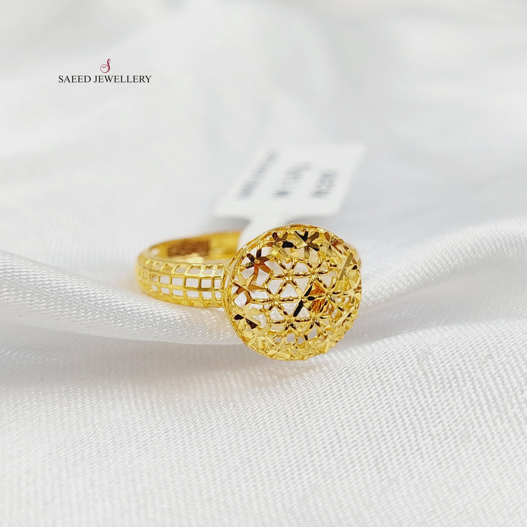 21K خاتم دائري-مجوهرات الشيخ سعيد-Saeed Jewelry 