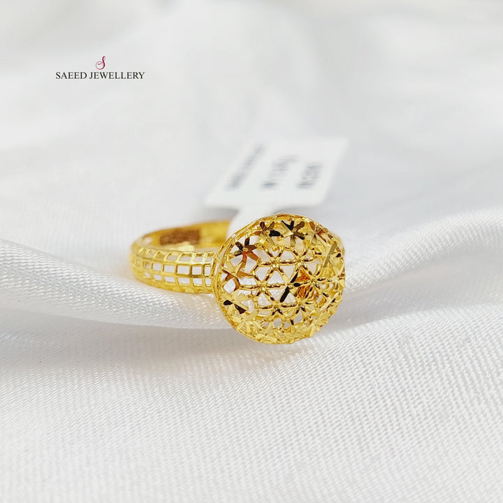21K خاتم دائري-مجوهرات الشيخ سعيد-Saeed Jewelry 
