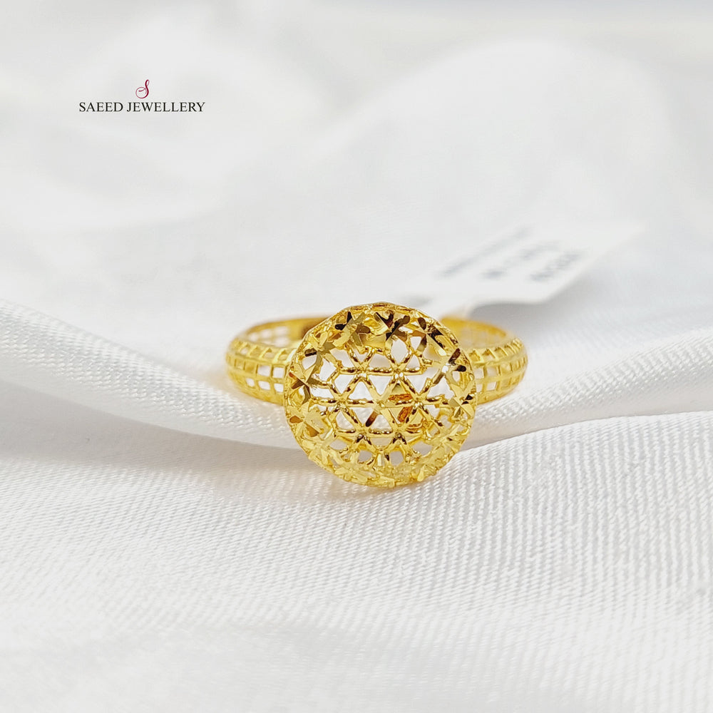 21K خاتم دائري-مجوهرات الشيخ سعيد-Saeed Jewelry 