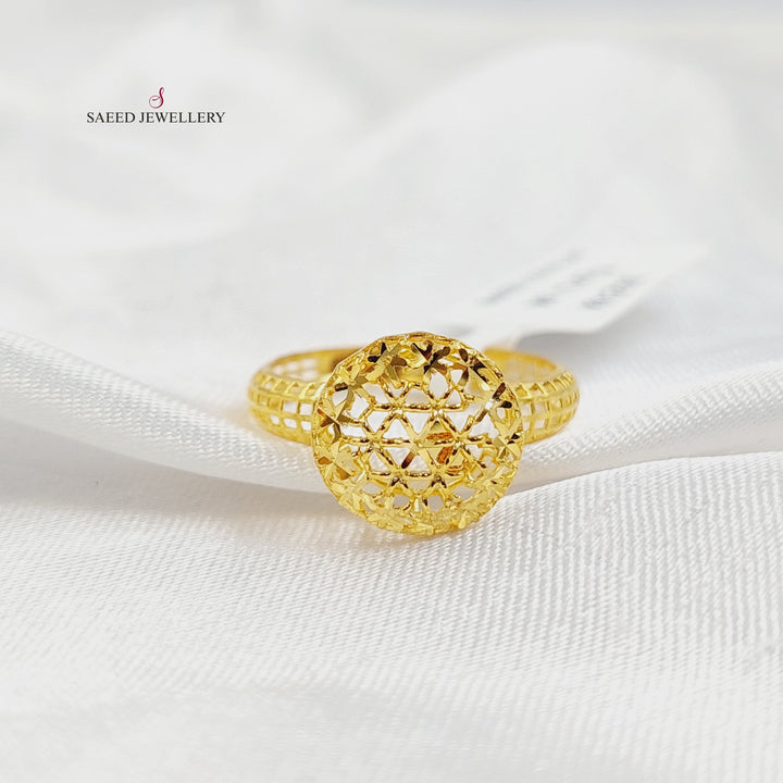 21K خاتم دائري-مجوهرات الشيخ سعيد-Saeed Jewelry 