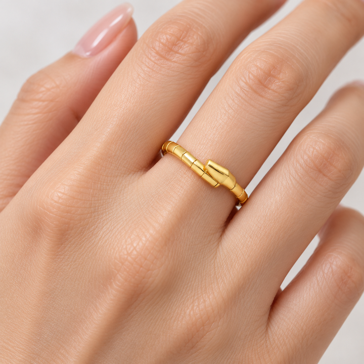 21K Gold Textured Wrap Ring