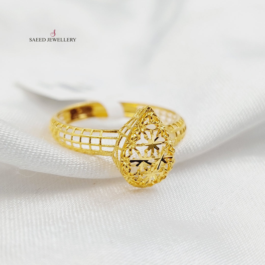 21K خاتم دمعة-مجوهرات الشيخ سعيد-Saeed Jewelry 