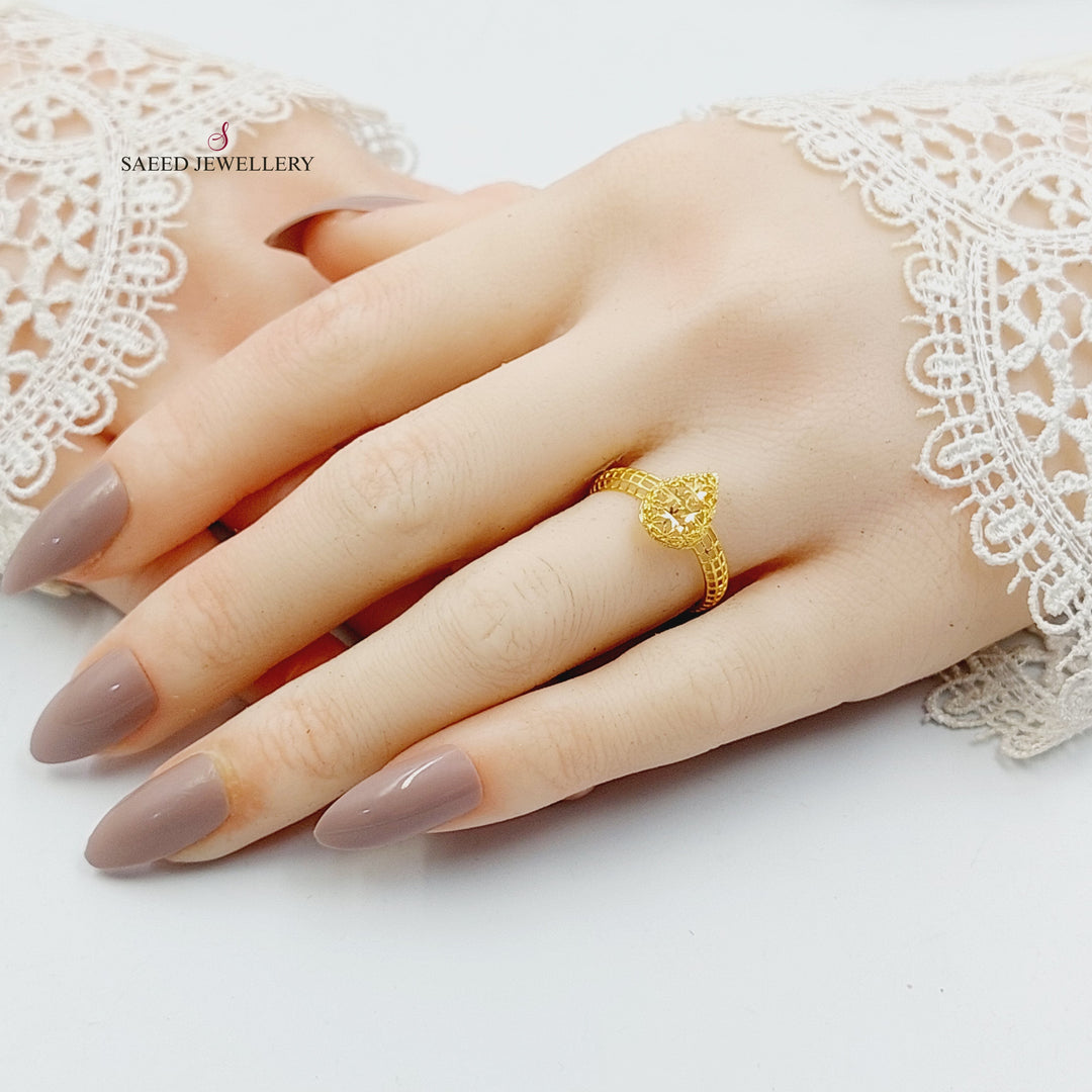 21K خاتم دمعة-مجوهرات الشيخ سعيد-Saeed Jewelry 