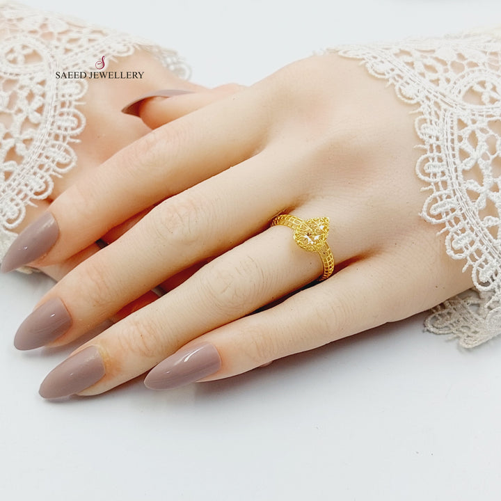 21K خاتم دمعة-مجوهرات الشيخ سعيد-Saeed Jewelry 