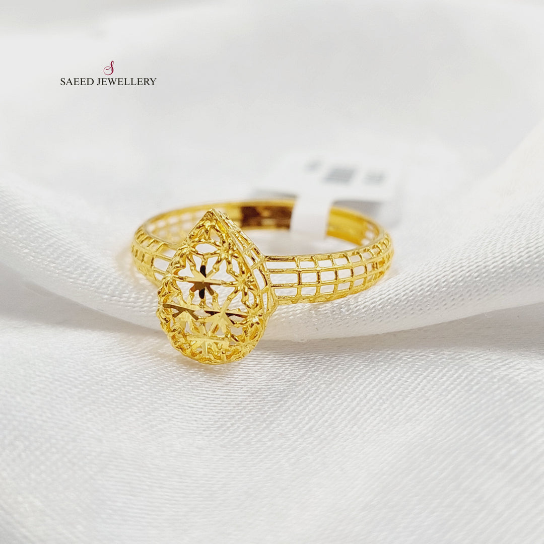 21K خاتم دمعة-مجوهرات الشيخ سعيد-Saeed Jewelry 
