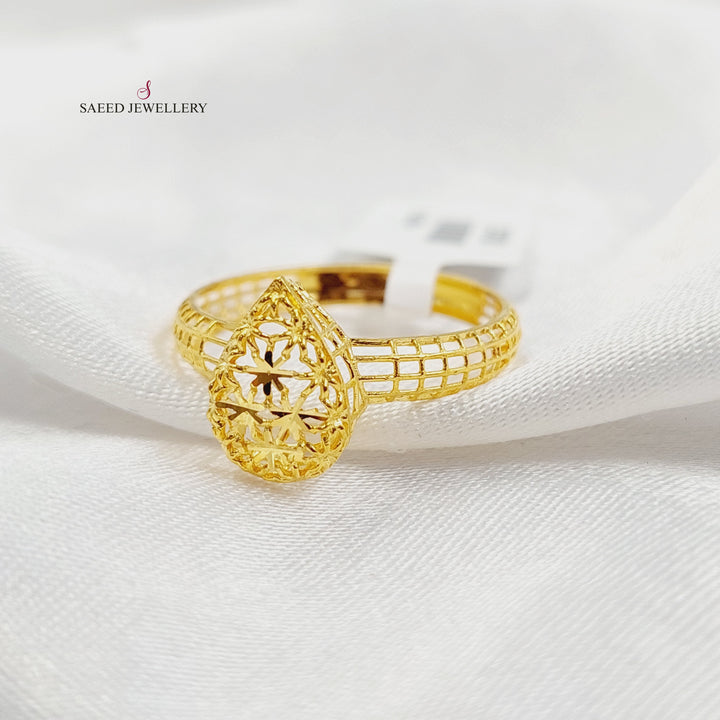 21K خاتم دمعة-مجوهرات الشيخ سعيد-Saeed Jewelry 
