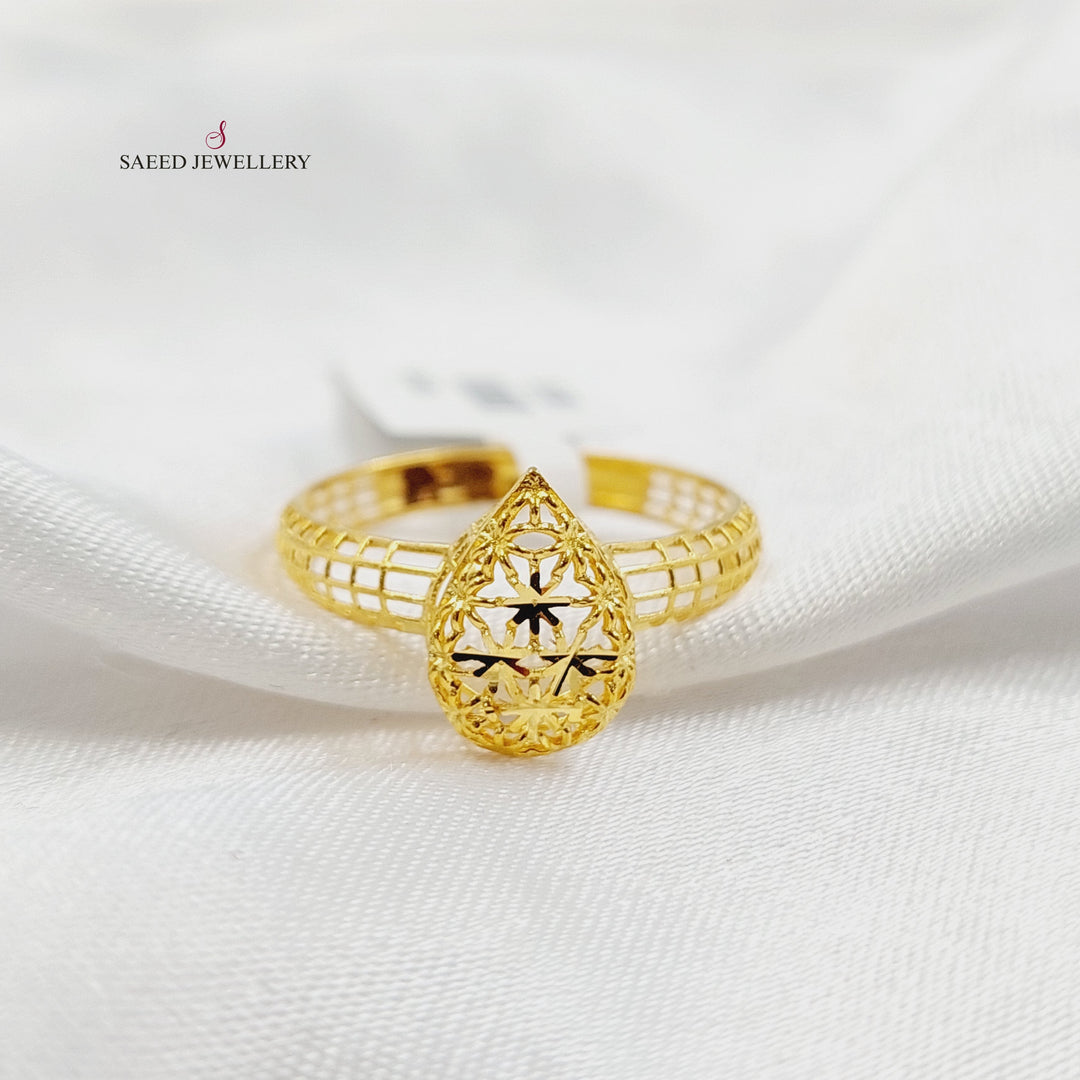 21K خاتم دمعة-مجوهرات الشيخ سعيد-Saeed Jewelry 