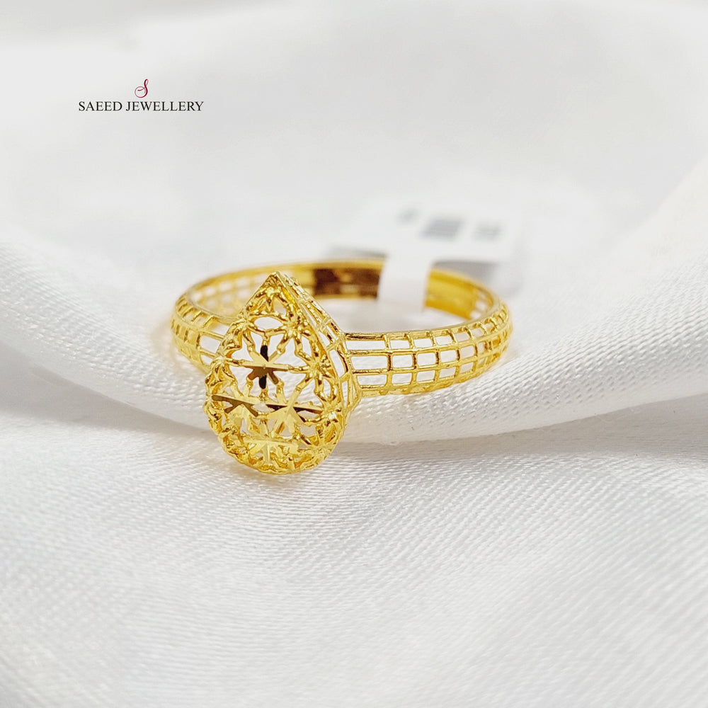 21K خاتم دمعة-مجوهرات الشيخ سعيد-Saeed Jewelry 