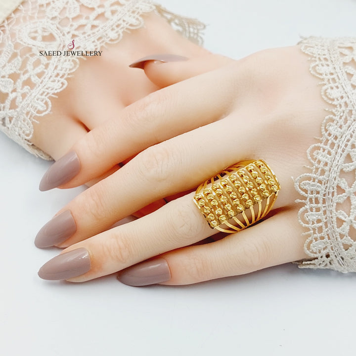 21K Gold Turkish Balls Ring by Saeed Jewelry - Image 4