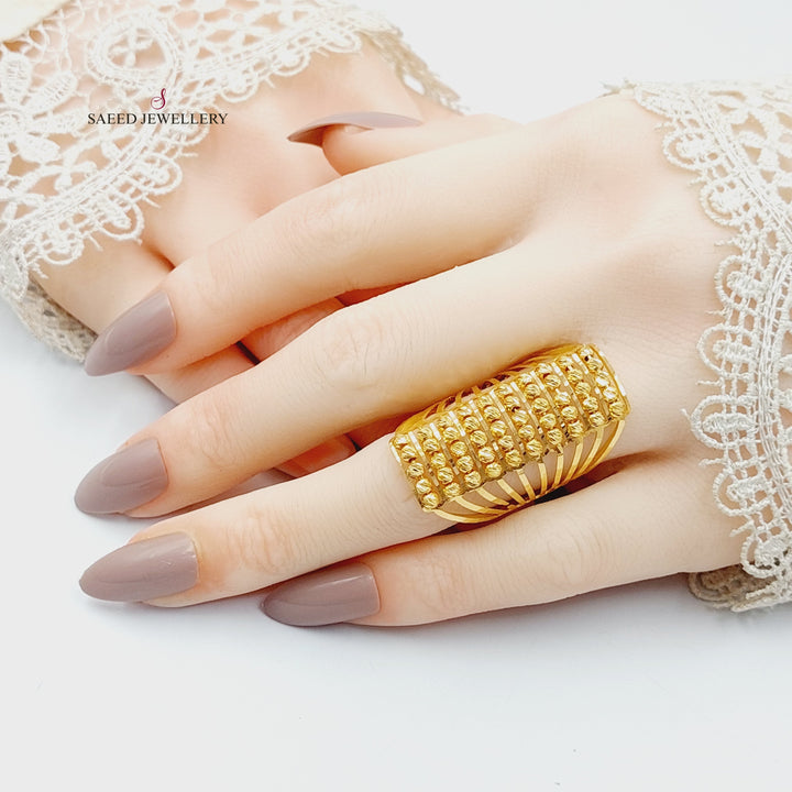 21K Gold Turkish Balls Ring by Saeed Jewelry - Image 5