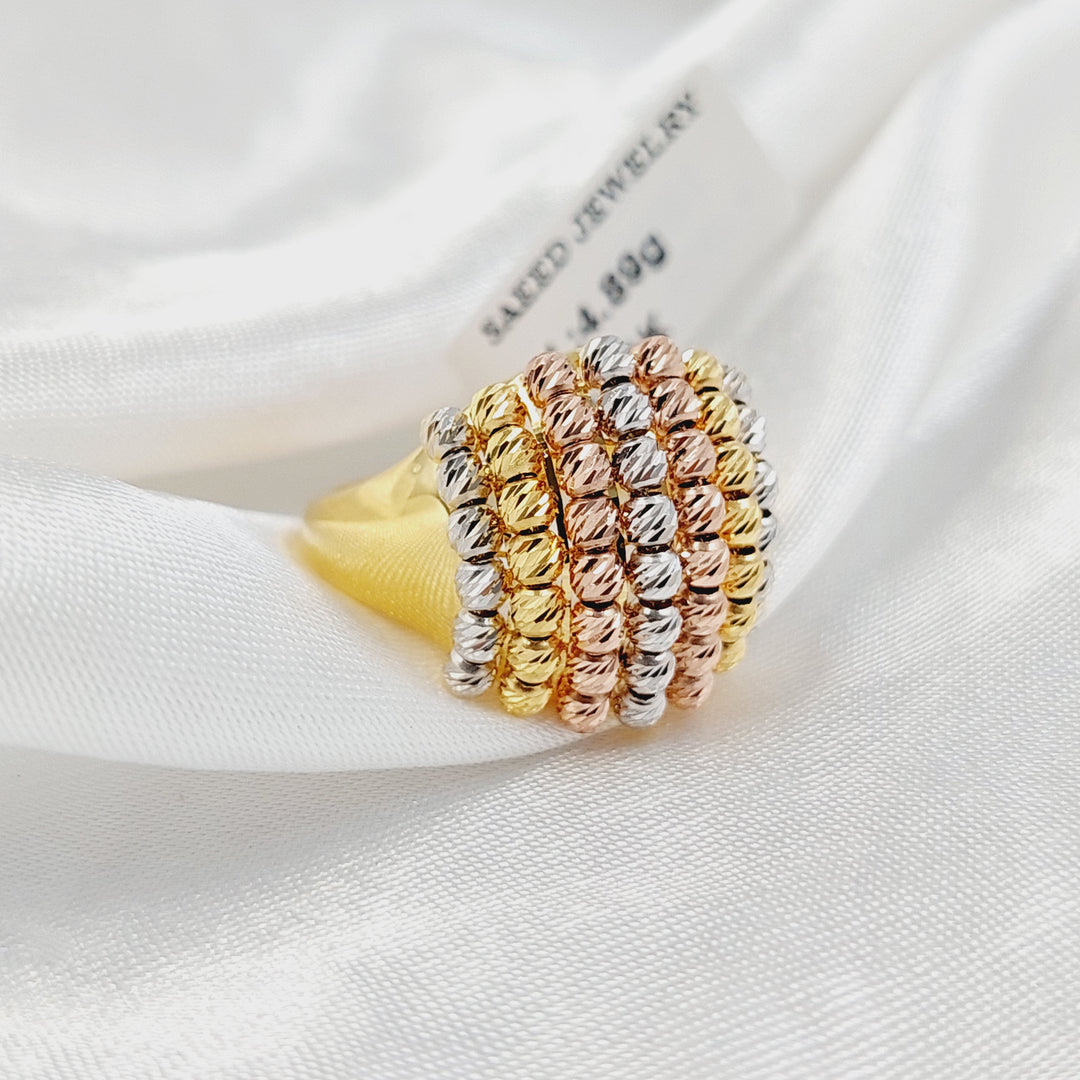 21K Gold Turkish Balls Ring by Saeed Jewelry - Image 1