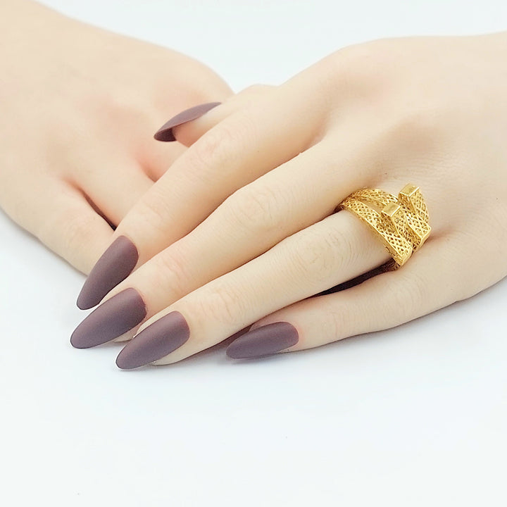 21K خاتم هرم نطاقين-مجوهرات الشيخ سعيد-Saeed Jewelry 