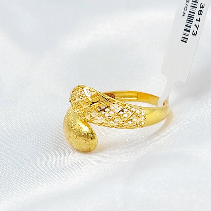 Two Ranges Engraved Ring Made of 21K Gold by Saeed Jewelry 
