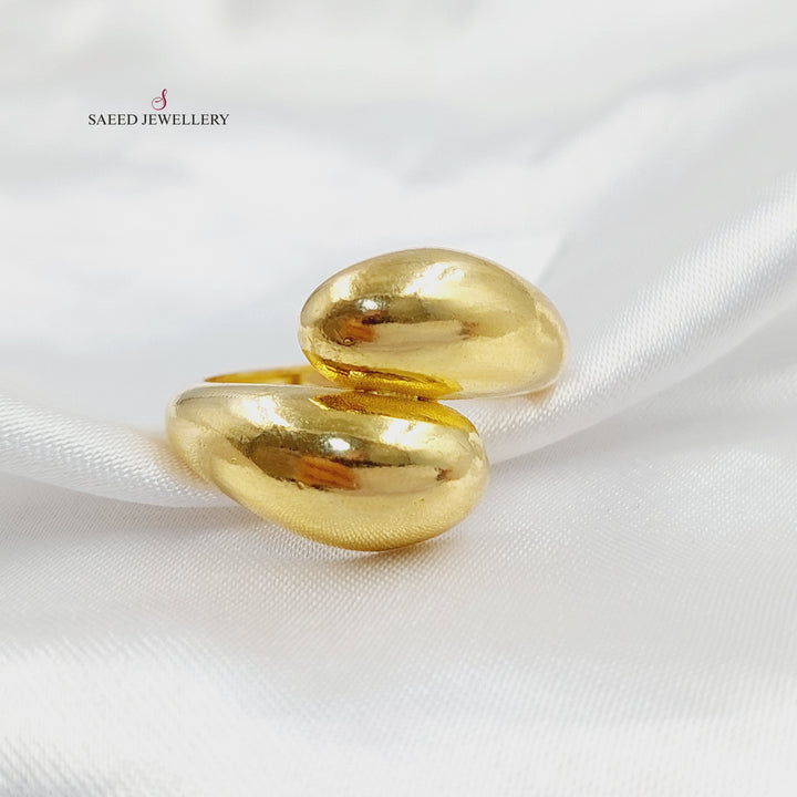 21K خاتم سادة نطاقين-مجوهرات الشيخ سعيد-Saeed Jewelry 
