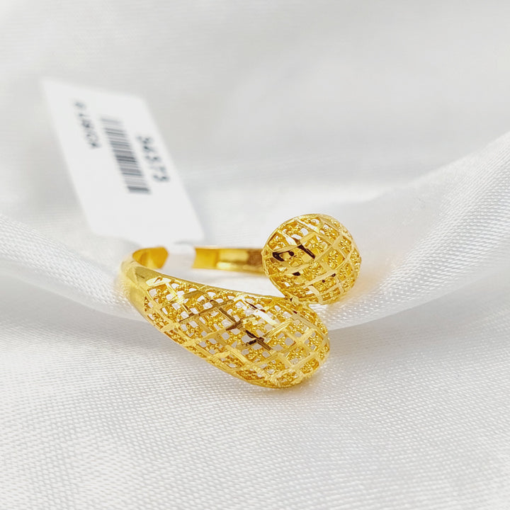 21K خاتم نقش نطاقين-مجوهرات الشيخ سعيد-Saeed Jewelry 